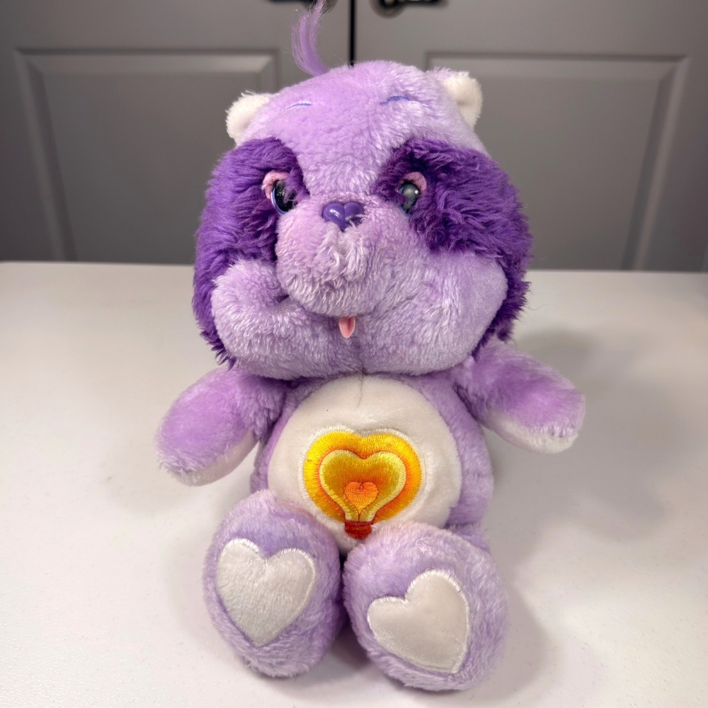 Vintage 1984 Care Bears Cousins Bright Heart Raccoon 13" Plush Kenner Toy